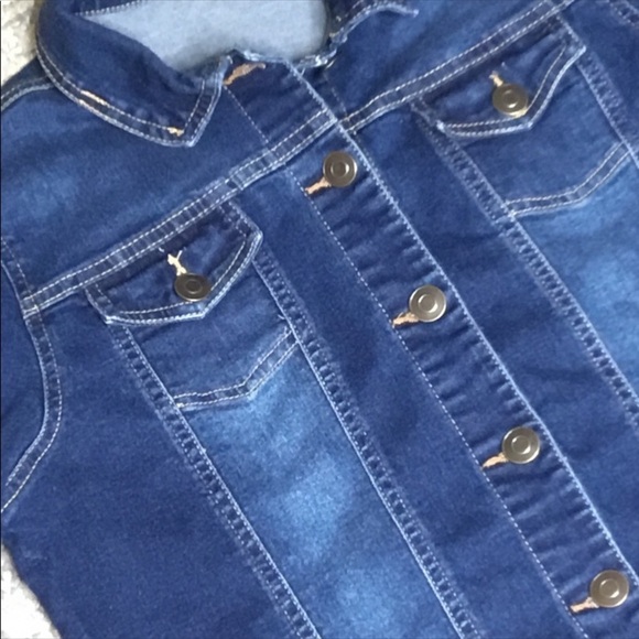 Baccini Like New Trucker Blue Jean Button Down Short Casual Stylish Jacket PS - Picture 4 of 8